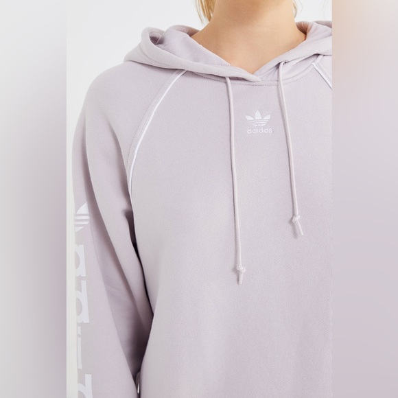 Adidas Winter Ease Pullover Hoodie Sweatshirt - Medium Pink Lavender, Oversized - Picture 2 of 12